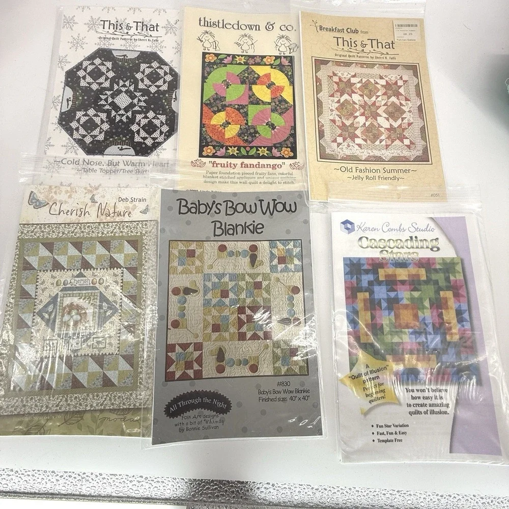 Vintage/New‎ Quilting Patterns Lot Of 6 Beautiful Quilts Multiple Designers